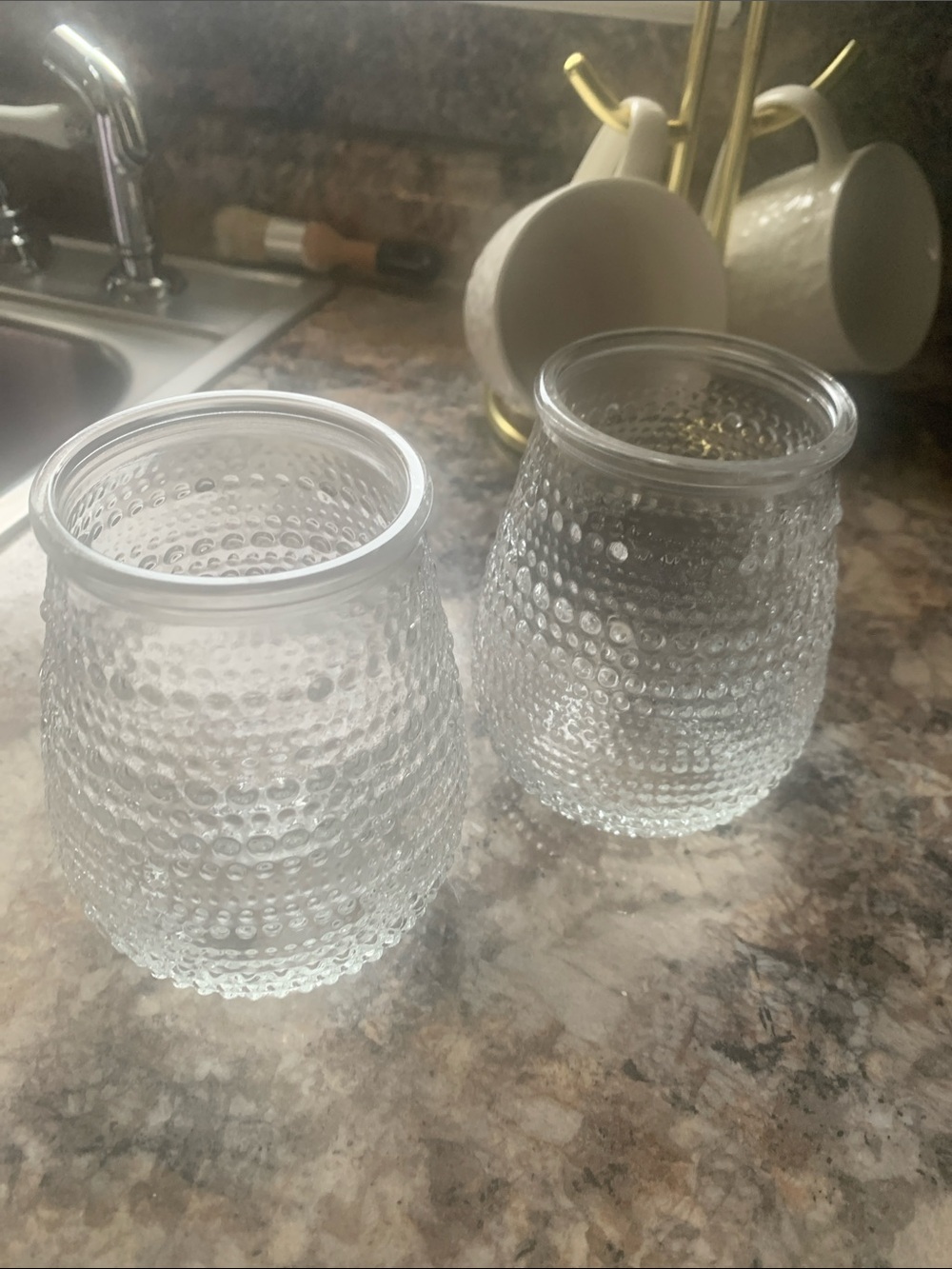 Clear Textured Glass Tumbler - Set of 2